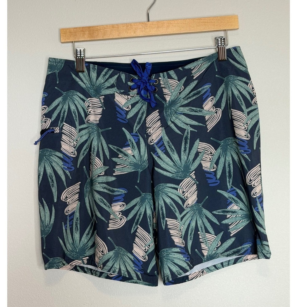 Patagonia Women's Hydropeak Board Shorts Navy Blue Tropical Sz 8